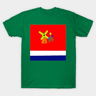 Sporty Netherlands Design on Green Background T-Shirt